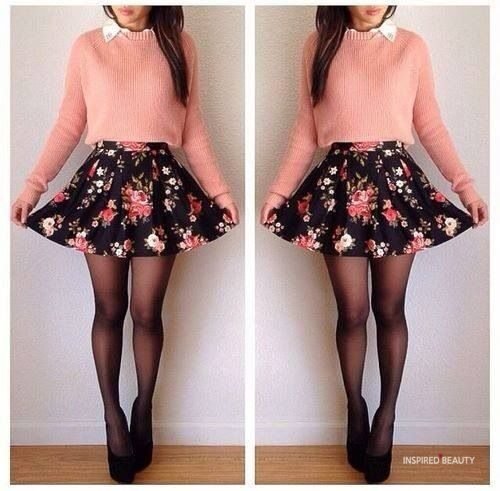 Floral skirt outfit ideas