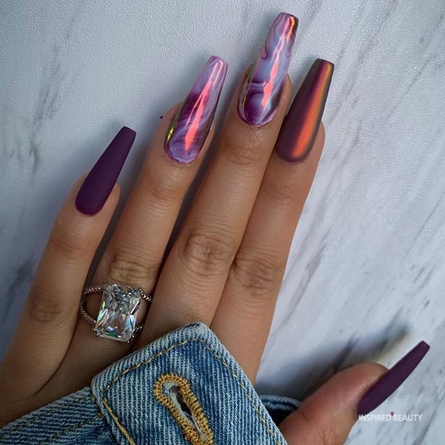 Beautiful dark purple nails