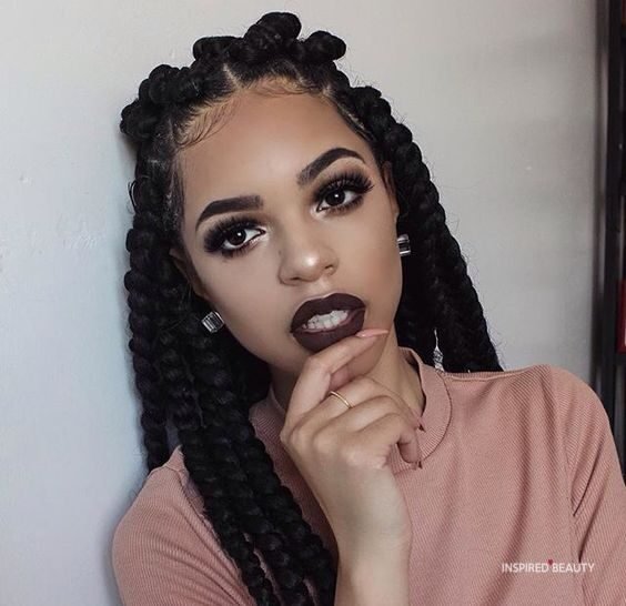 jumbo box braids hairstyles for black woman