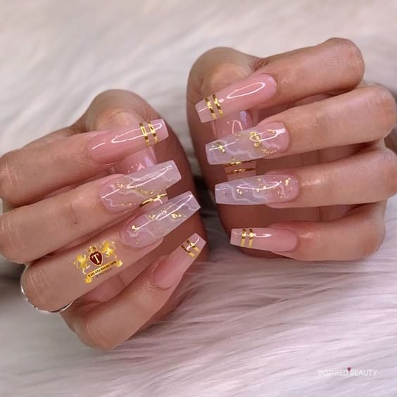 long pink acrylic nails