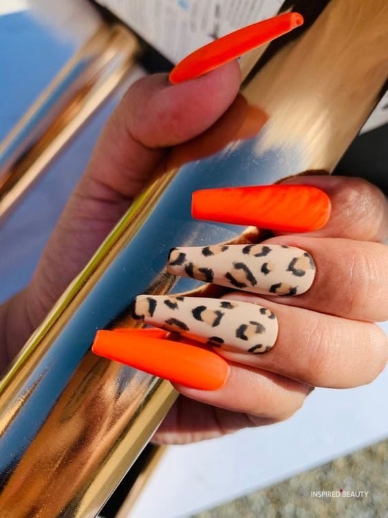 Bright Orange and Leopard print