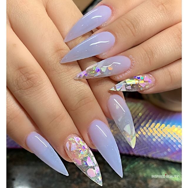 purple pointy nails