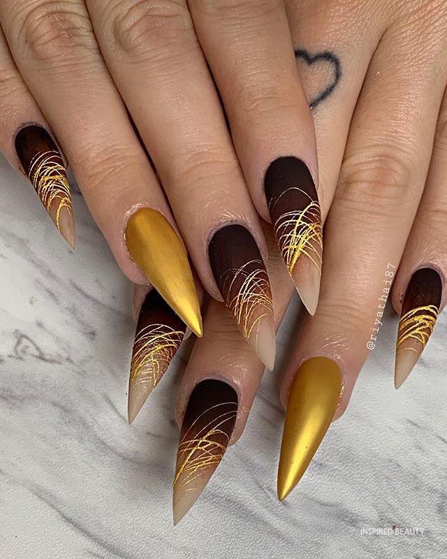 black stiletto nails designs 2022