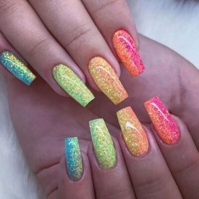 20 Glitter Coffin Nails For a Stylish Manicure - Inspired Beauty