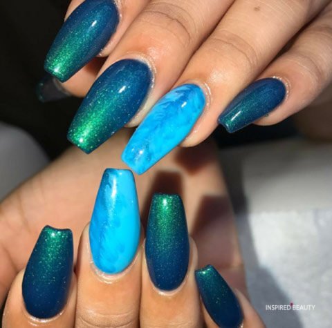 Fun Beautiful Blue Nails Design
