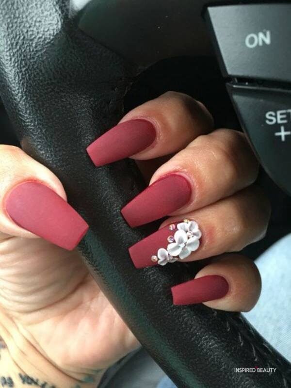 Long rRed Nails Ideas