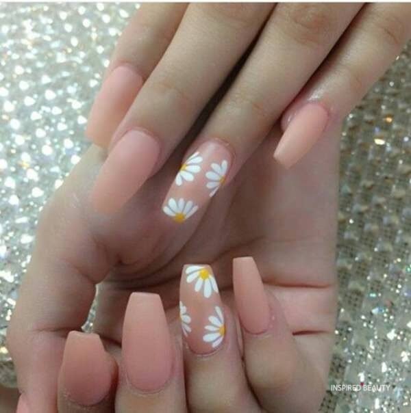 Peach color nails