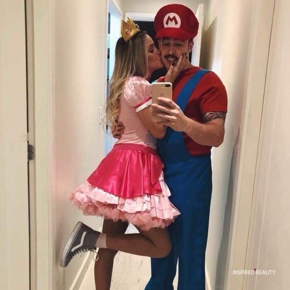 Mario and peach Halloween costume 