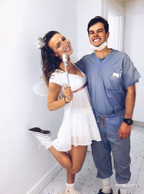 Tooth Fairy and Dentist Couples Halloween Costumes Ideas