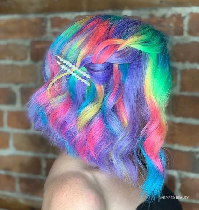rainbow braid hair