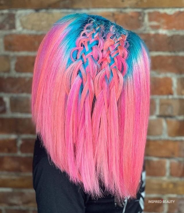pink and blue mermaid hair