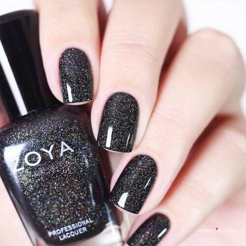 black and silver nails