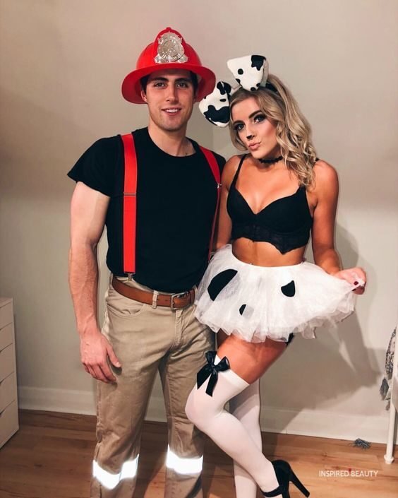 Fireman and His Dog Couples Halloween costumes