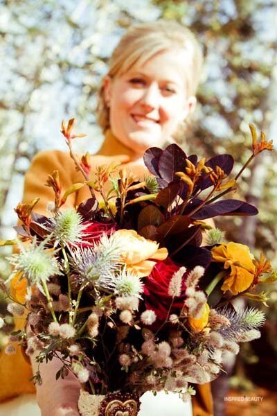 Rustic fall wedding bouquets