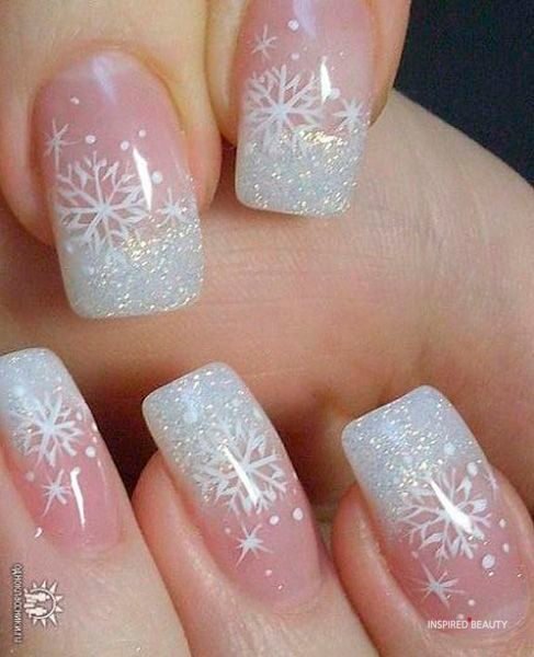 white christmas nails