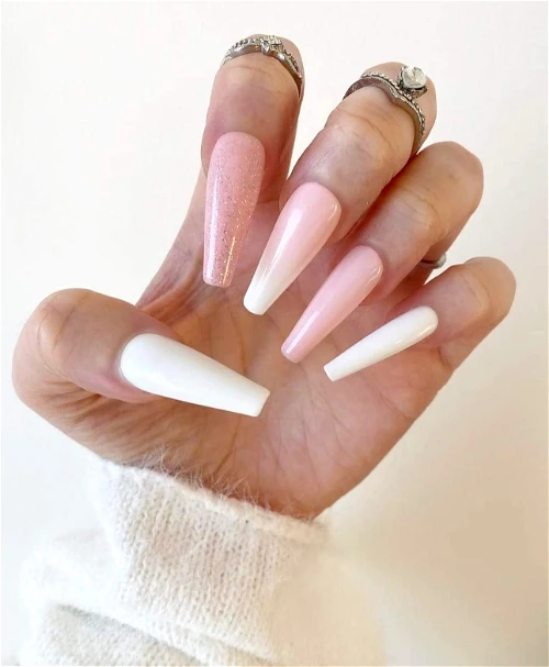 pink And White Ombre Nails