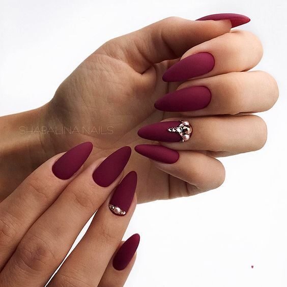 classy burgundy nails