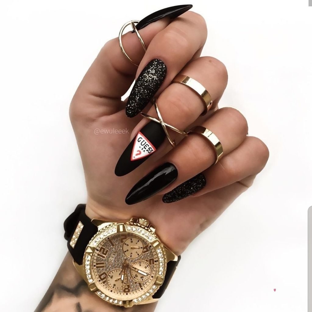 black almond nails