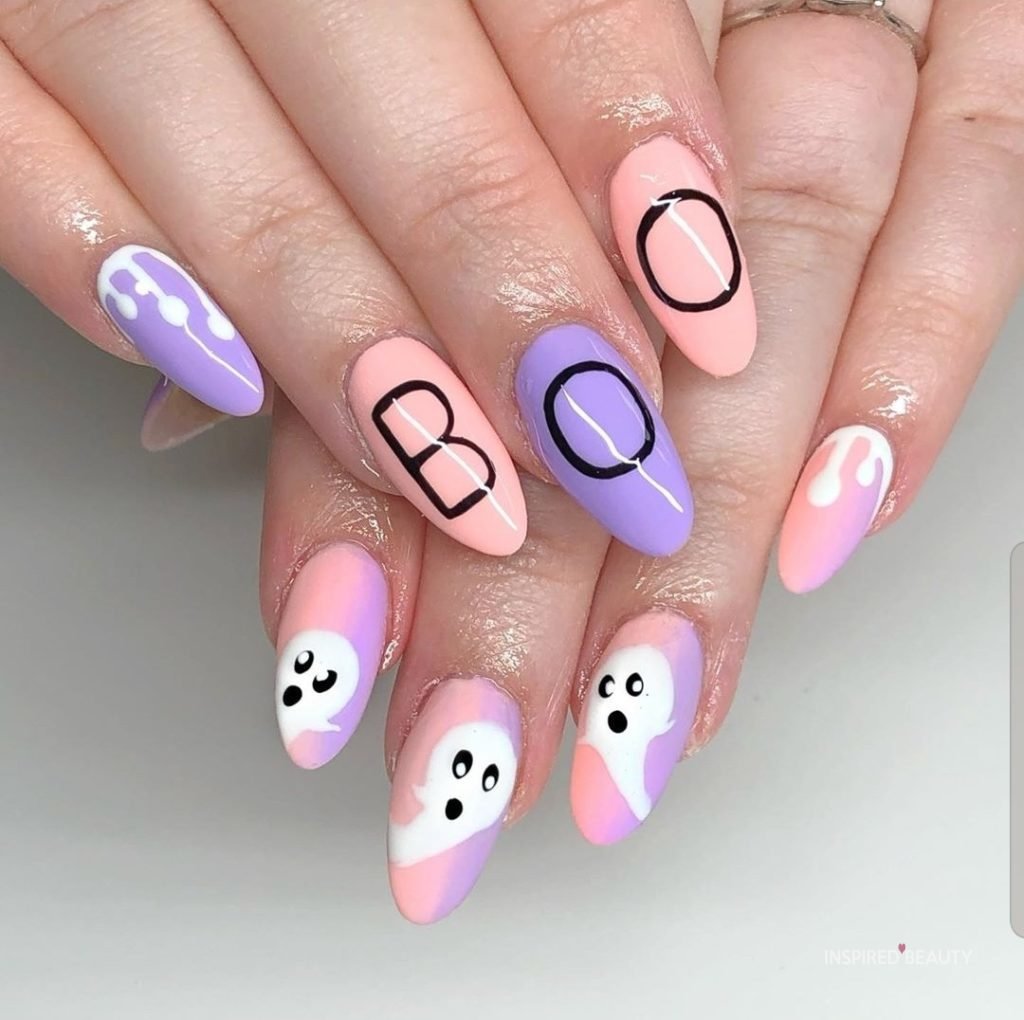 pastel almond shape nails