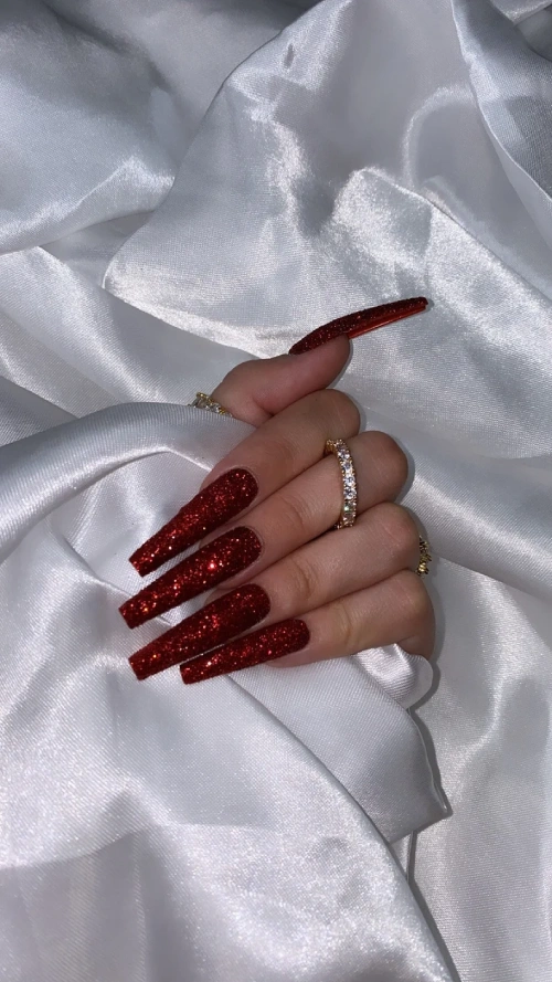 Red Glitter Nail Designs