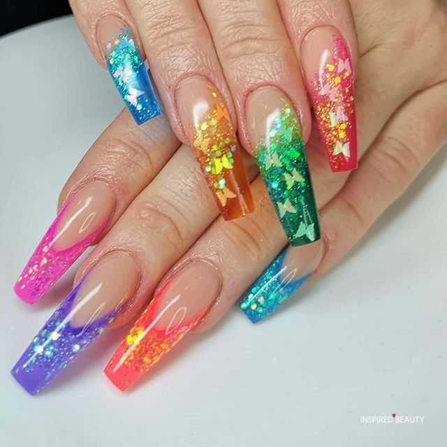 long acrylic summer nails