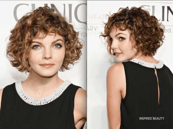 Curly short haircuts for women with round face