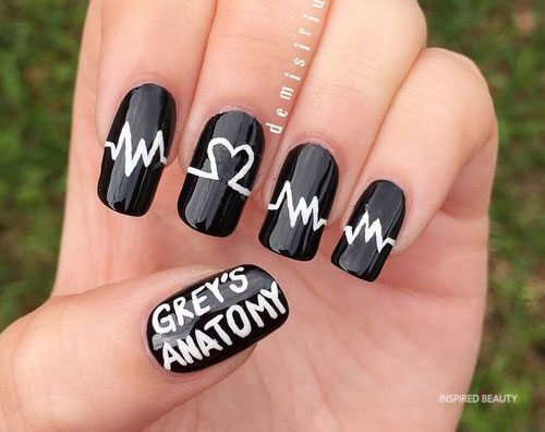 black nail art