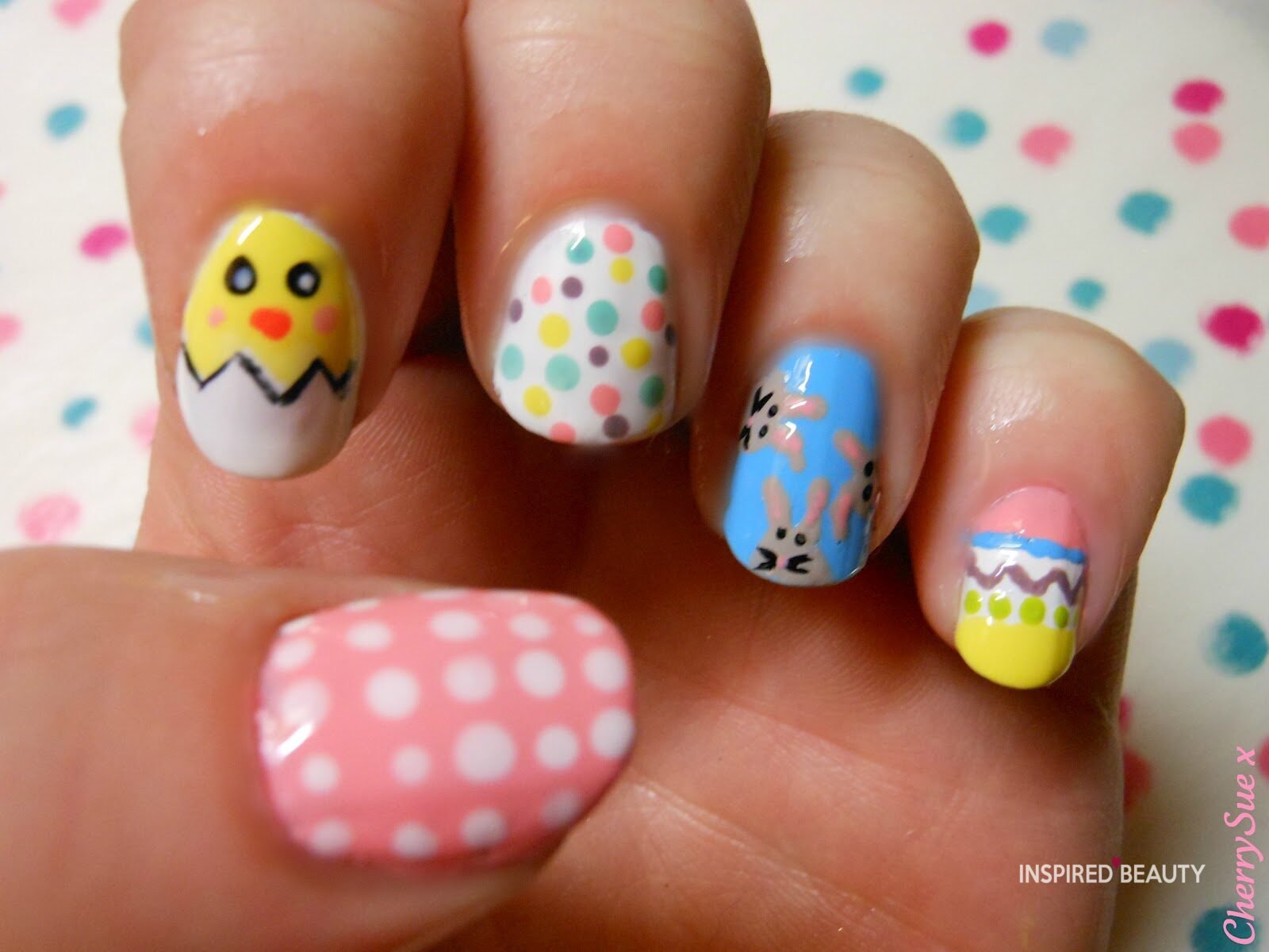 Pretty and unique Easter Nail Art