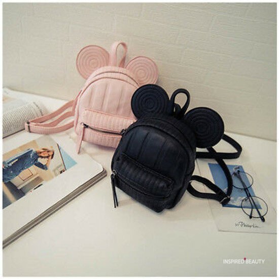Pink and black matching set backpacks 