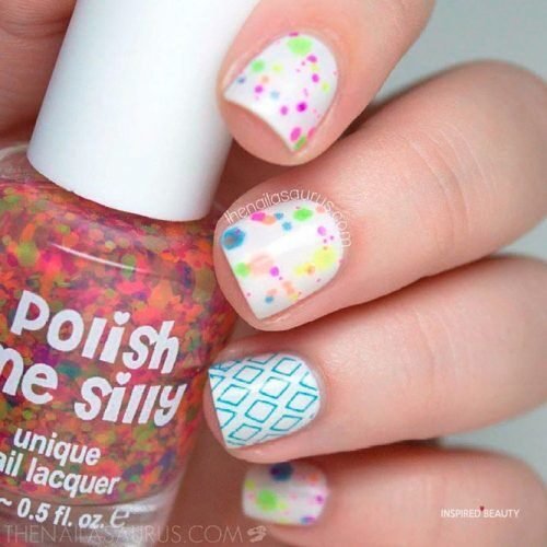 Speckled Easter Nail Art
