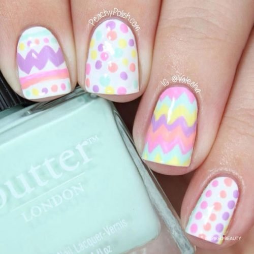 Spring nail ideas for Easter with watrecolor