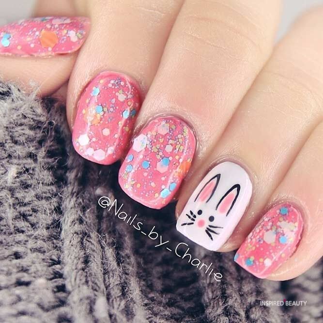 glitter easter nails