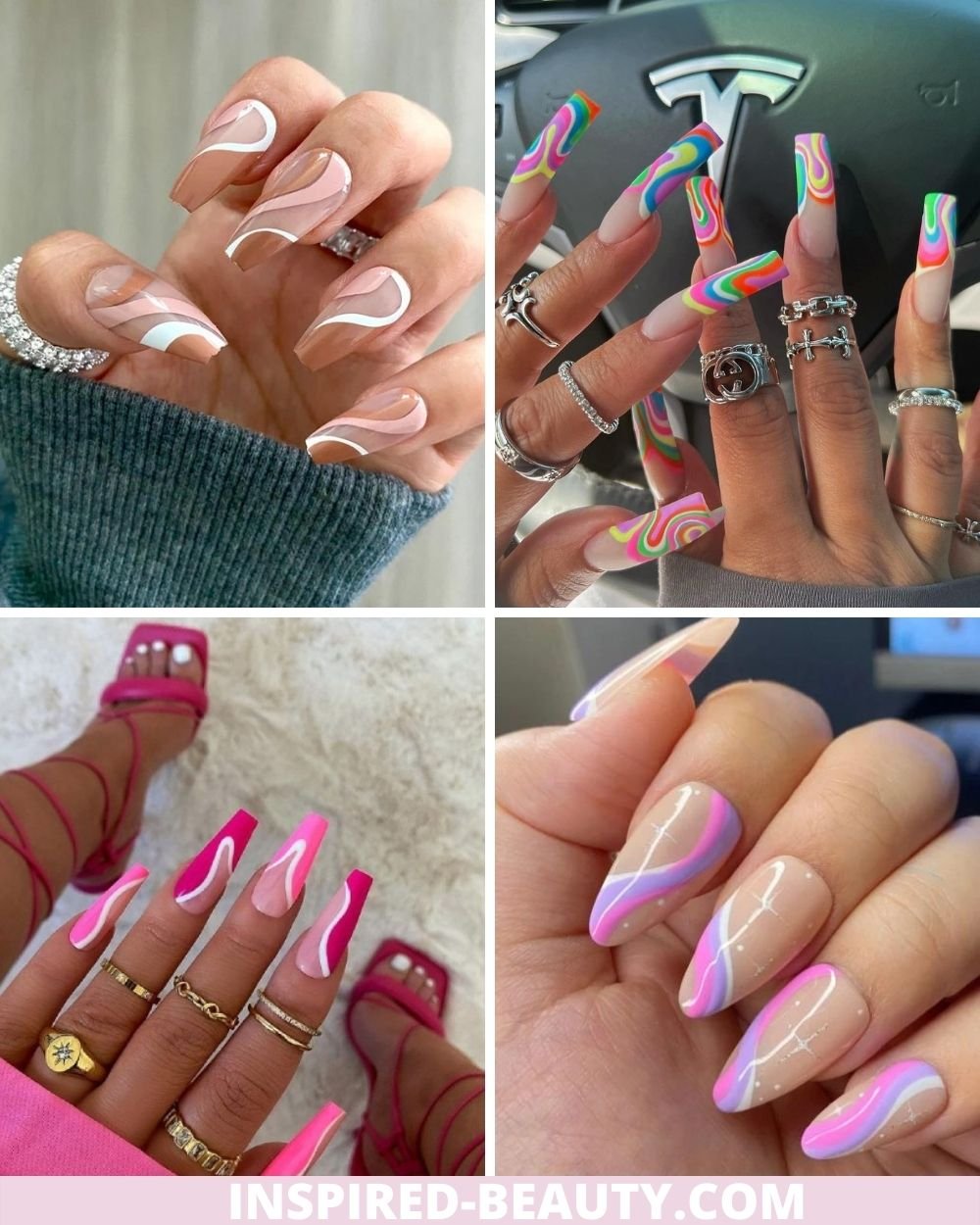 22 Amazing Swirl Nails To Copy - Inspired Beauty