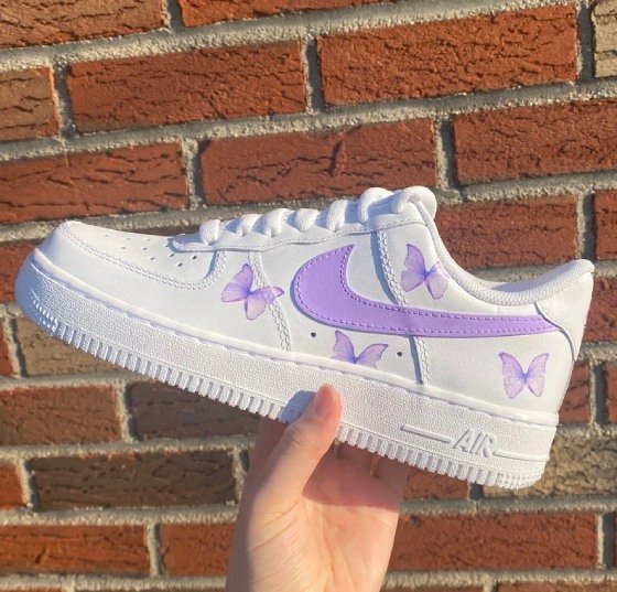 Lilac Butterfly Air Force 1 Custom