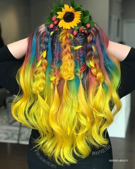 multi color Hair color with cornrows 