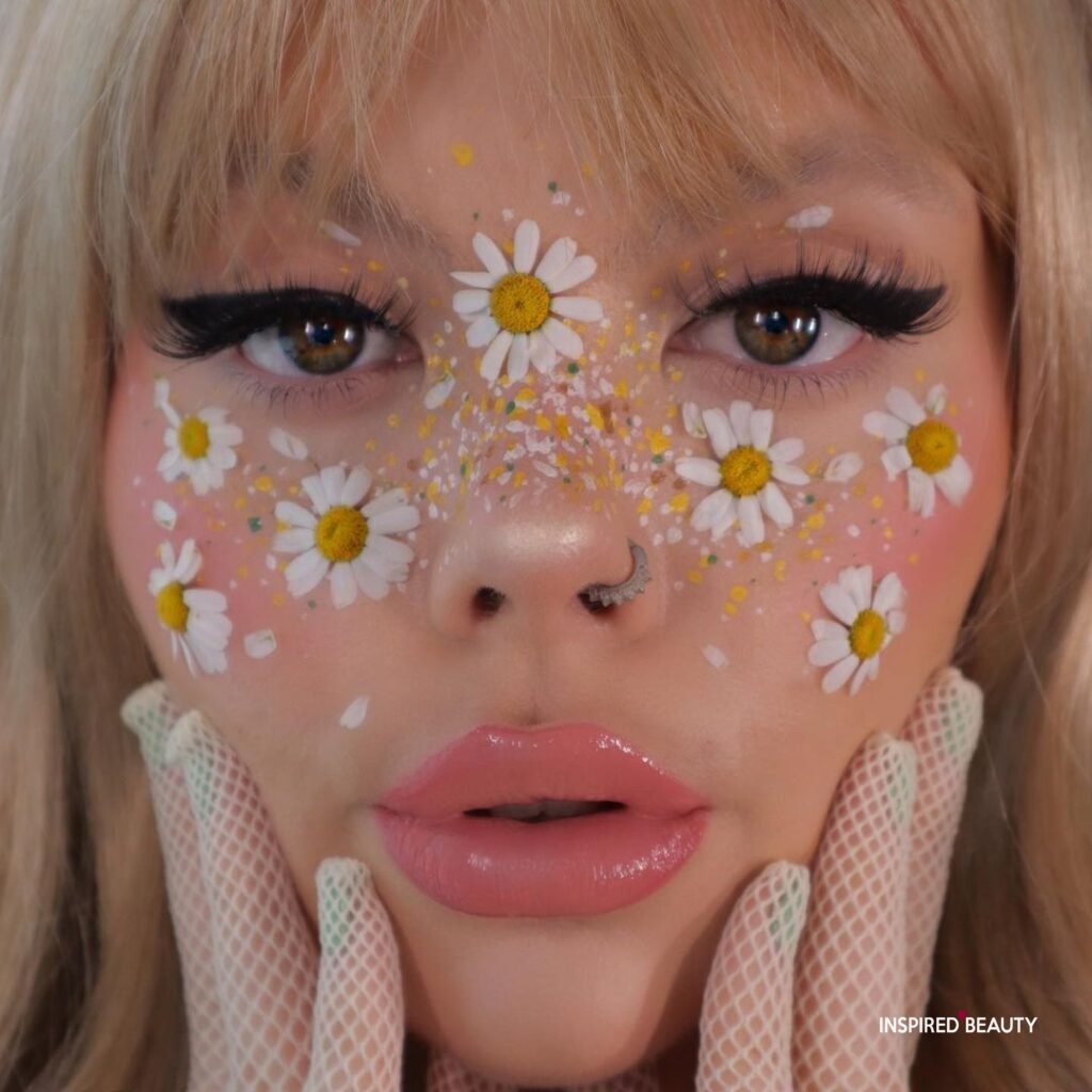 spring makeup looks with flowers
