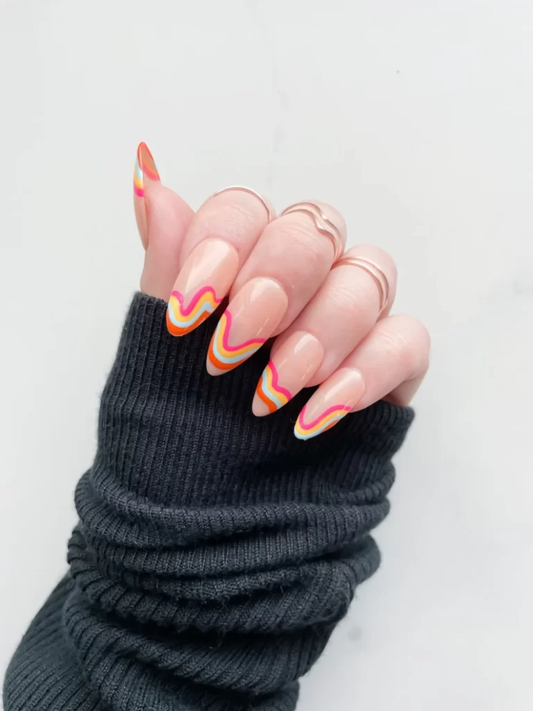 pastel swirl nails