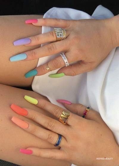 multi colored nails acrylic