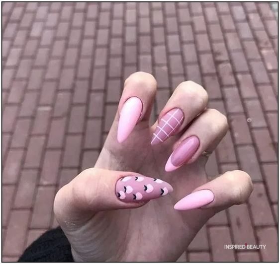 Pretty Pink Acrylic Nails