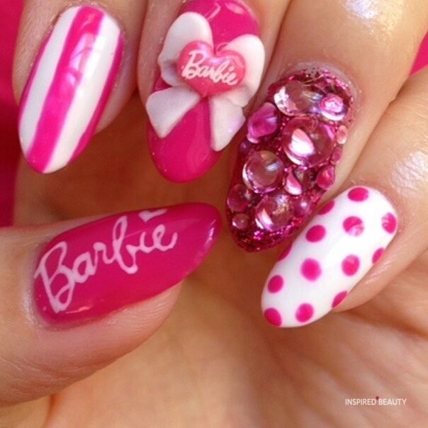 barbie pink nails