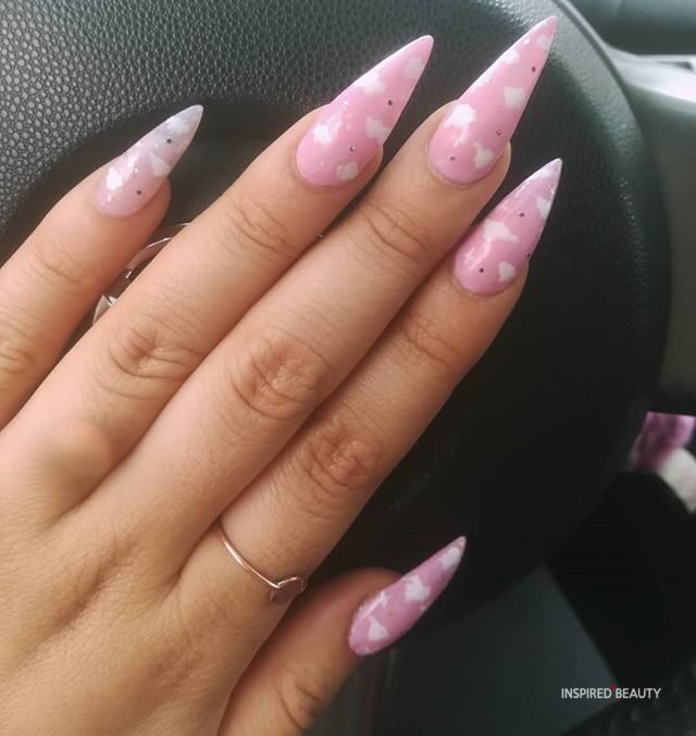 cute pink acrylic nails