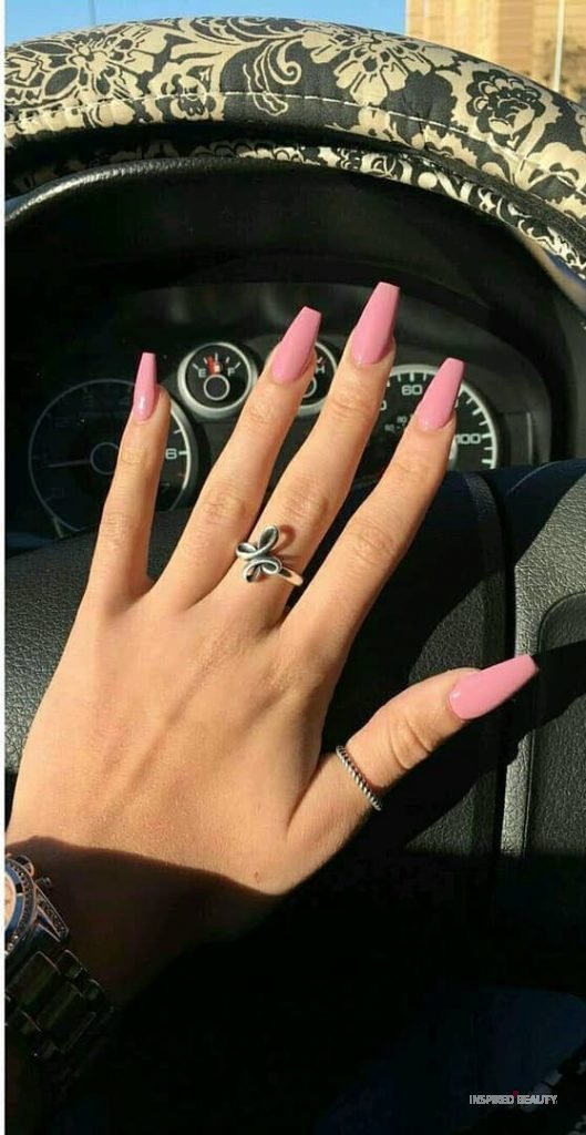 Acrylic pink nail