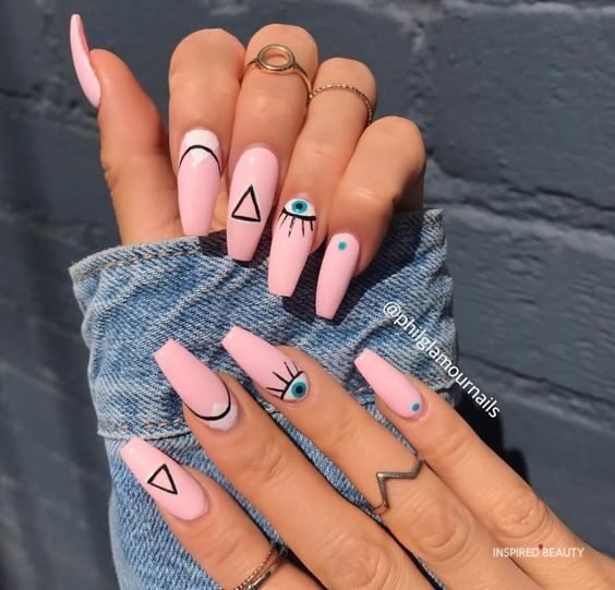 beautiful pink nails