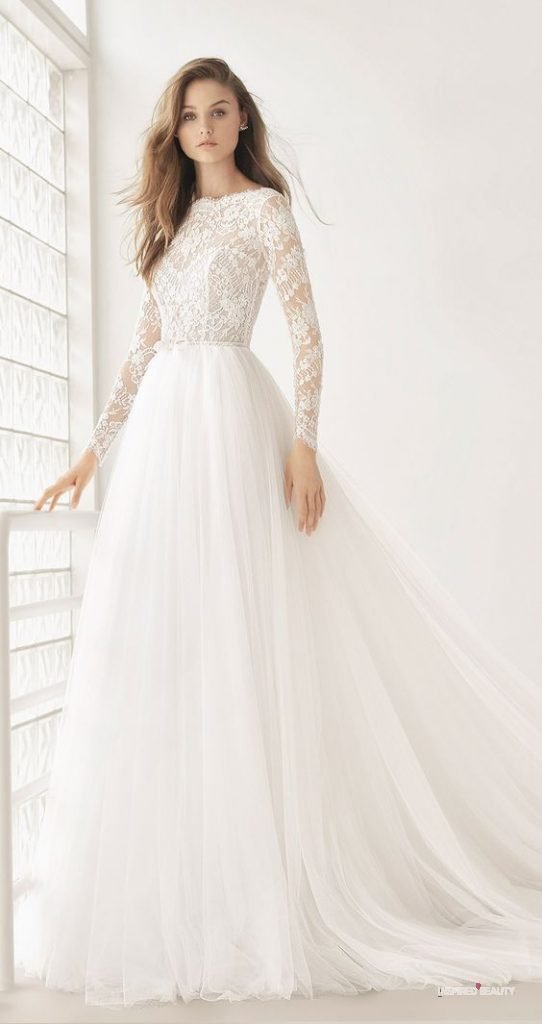 modest wedding dress with sleeves