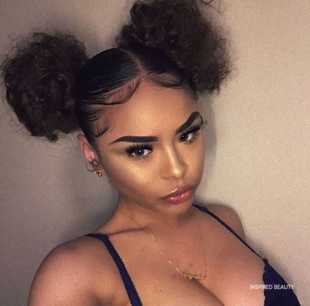 twin bun baddie hairstyle ideas and look