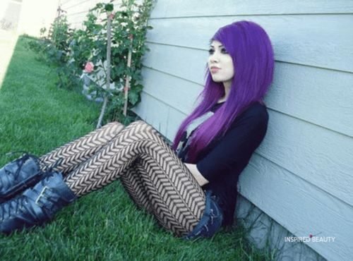 Long Purple Hair for Girls