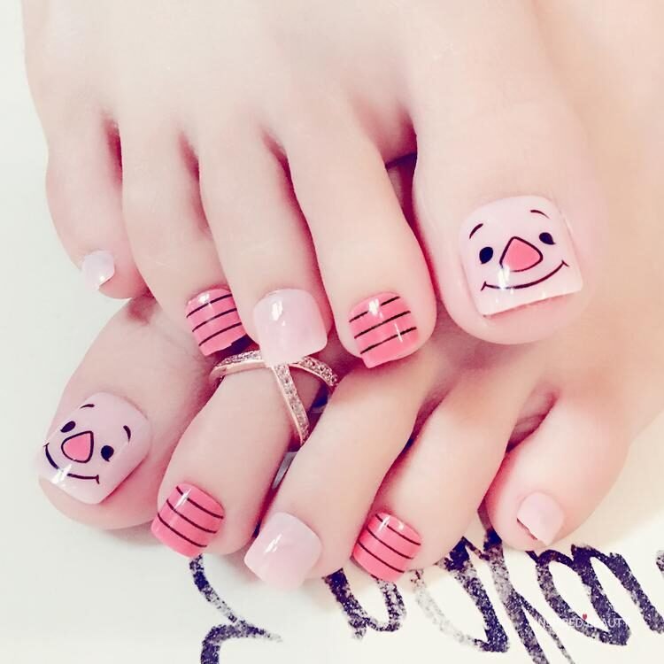 Pink and Black Toenails Stickers