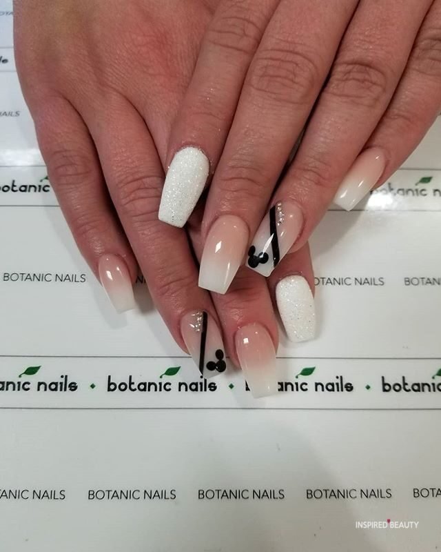 Elegant white nails designs
