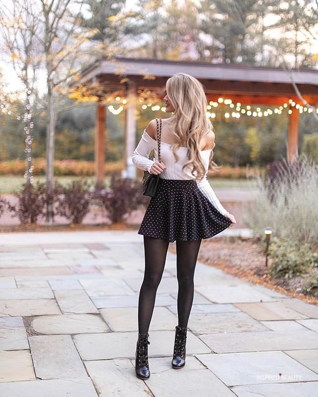 skirt outfit for fall