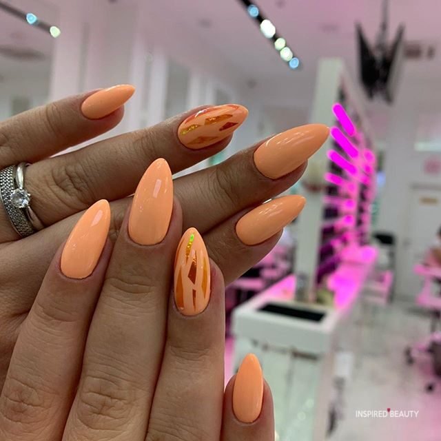 orange prom nails